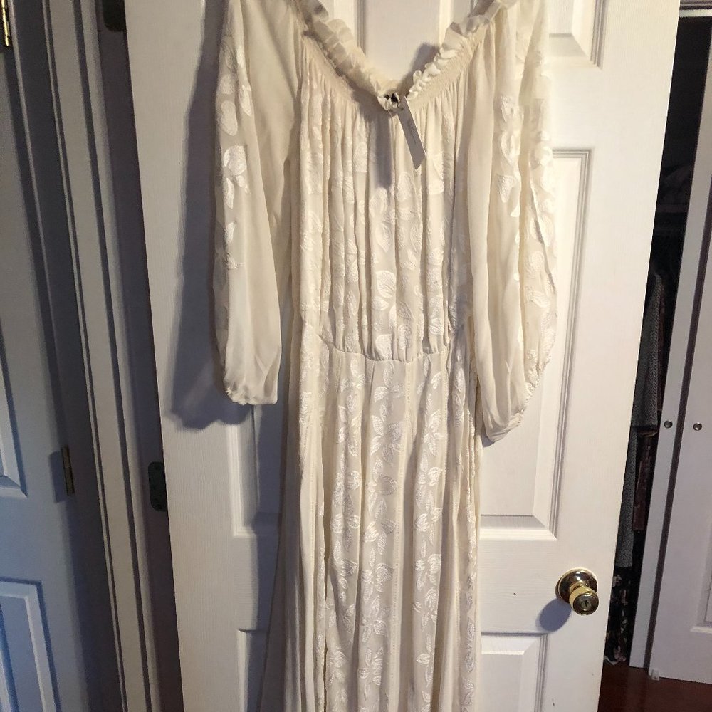 White Stories floral detail maxi dress (l) NWT